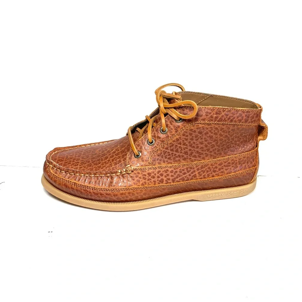 Sperry A/O Mens Boat Chukka Boots‎ Brown Distressed Leather